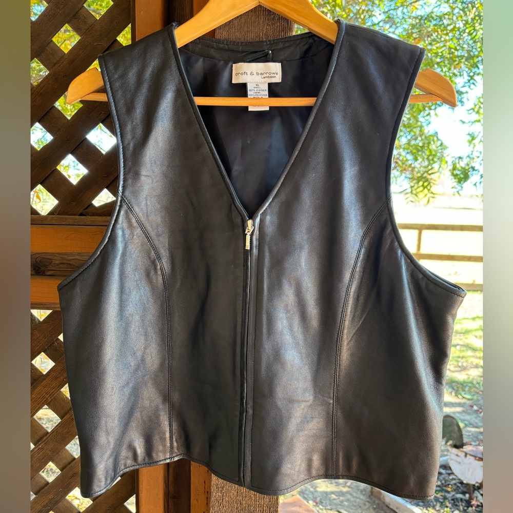 Leather Lambskin Vest size XL Croft & Barrow
